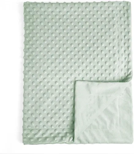 Miniatura 11 de david's kids - Manta de microforro polar minky para niños y niñas, neutra con doble capa y puntos en relieve relajantes, manta ligera y suave