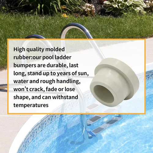 Miniatura 3 de Parachoques de escalera de piscina para piscina enterrada – Escalera de goma para piscina de 1.9 pulgadas, tubo de escalera de piscina protege