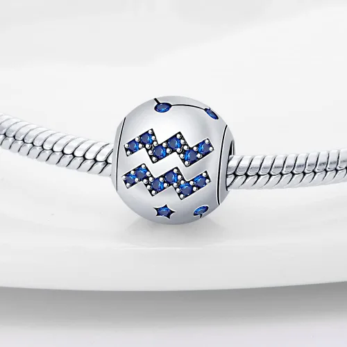 Miniatura 2 de Pandach 12 dijes de cumpleaños con signo del zodiaco de plata de ley 925 con piedra natal para mujer, pulsera, collar, pulsera, regalo para mujeres
