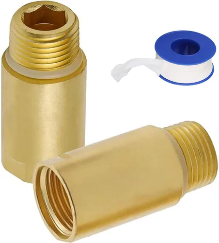 (2 piezas) Adaptador de fontanería de tubo de latón mejorado con junta tórica de goma, 1/2" NPT macho x 1/2" NPT hembra acoplador de montaje de
