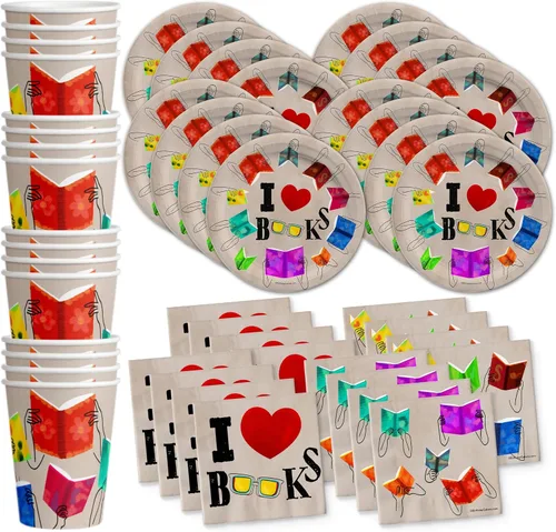 Miniatura 9 de Juego de suministros de fiesta de cumpleaños para pintura de artista, platos, servilletas, tazas, kit de vajilla artística para 16