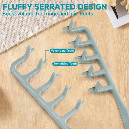 Miniatura 2 de Peine de textura, peine voluminizador de textura esponjosa para hombres y mujeres, herramienta de peinado texturizante de dientes anchos