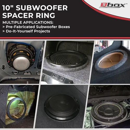 Miniatura 2 de Atrend Espaciador universal construido de MDF para altavoces o subwoofer de 10 pulgadas, añade 3/4 pulgadas a profundidad, espaciador de subwoofer