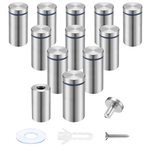 Miniatura 23 de Pelopy 8 Piezas Tornillos Separadores de Letreros Tornillos para Publicidad Acero Inoxidable Soportes Separadores de Pared Clavo de Vidrio Acrílico