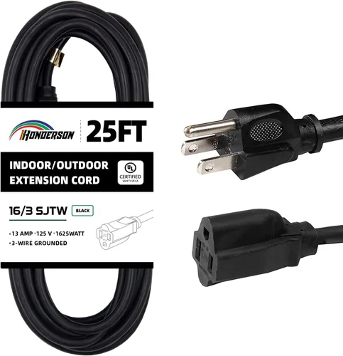 Miniatura 15 de Cable de extensión para exteriores de 10 pies, 16/3 SJTW, cable de extensión verde duradero para luces de Navidad con enchufe de tierra de 3 puntas