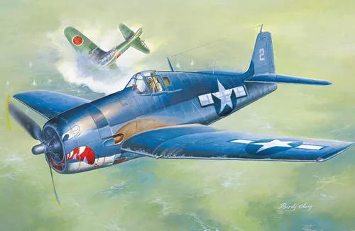 Miniatura 2 de Hobby Boss Kit de construcción de modelo de avión F6F-3 Hellcat versión temprana