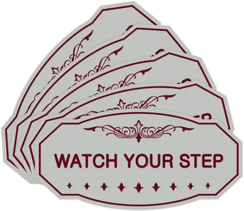 Miniatura 48 de Signs ByLITA Victorian Watch Your Step - Letrero de pared o puerta Material duradero y fácil instalación Señalización de seguridad (negro)