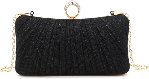 Miniatura 6 de Bolso de noche para mujer, bolso de noche plisado para novia, boda, fiesta, bolso de hombro
