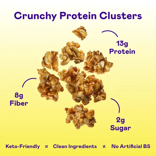 Miniatura 4 de Magic Spoon Granola proteica - Granola alta en proteínas, apta para dieta cetogénica, baja en azúcar, sin granos, desayuno saludable o aperitivo