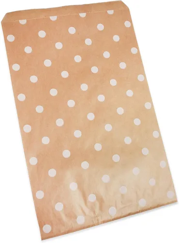 Miniatura 7 de CuteBox Bolsas de regalo de papel plano blanco con lunares (6 x 9 pulgadas) para mercancía, manualidades, recuerdos de fiesta, venta al por menor