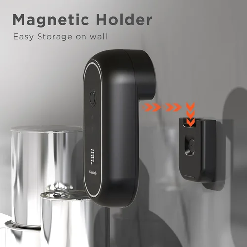 Miniatura 5 de Canslab Abrelatas recargable Turbo, hoja de grado profesional, parada automática, pantalla de duración de la batería LED, montaje en pared
