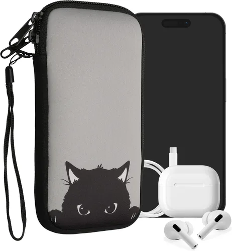 Miniatura 9 de kwmobile Funda de neopreno para smartphone talla XL - 6.7/6.8 pulgadas - Funda protectora para teléfono - Tarjeta de tarot azul oscuro/amarillo/negro