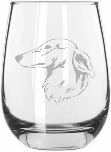 Miniatura 467 de Sakhalin Husky Dog - Copa de vino grabada personalizada de 15.25 onzas sin tallo