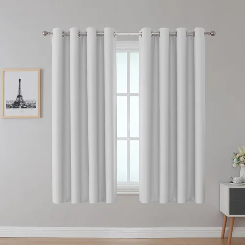 Miniatura 25 de Fire Retardant Blackout Curtains, Grommet Top, NFPA 701 Certified Flame Resistant Drape, Room Darkening for Dorm/Classroom, 2 Panels, Navy Blue
