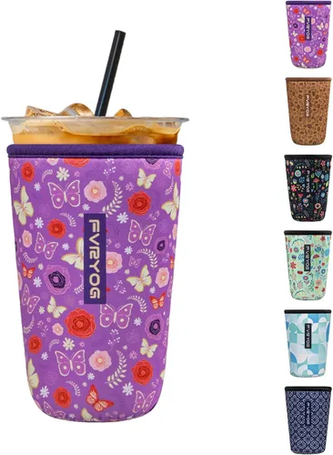 Miniatura 28 de Fundas de neopreno reutilizables aisladas para café helado, fundas para tazas de café helado, fundas para bebidas heladas y calientes
