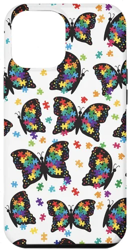 Miniatura 26 de Funda con patrón de rompecabezas de mariposa para iPhone 17