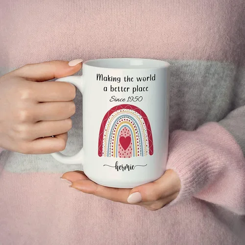 Miniatura 76 de Livado Regalos de cumpleaños número 100 para mujeres, mamá, ella, niña, esposa, abuela, hermana, amiga, taza de arcoíris personalizada y nombre, edad