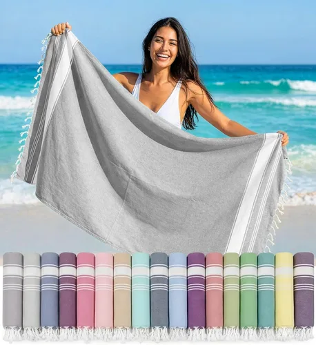 Miniatura 48 de LANE LINEN - Paquete de 4 toallas de playa de gran tamaño, toalla de piscina prelavada, extragrande, de secado rápido y sin arena, toalla de viaje