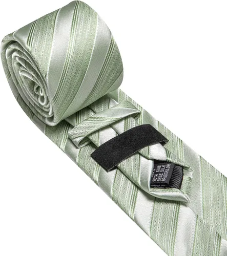Miniatura 349 de Barry.Wang Juego de corbatas para hombre, corbata de seda a rayas, tejido a cuadros, gemelos formales, negocios, boda