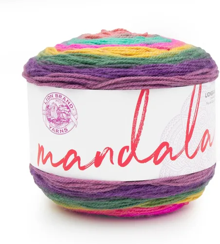 Miniatura 61 de Lion Brand Yarn Mandala - Hilo multicolor para ganchillo,tejido y manualidades, color Liger, 1770 pies, paquete de 1 unidad