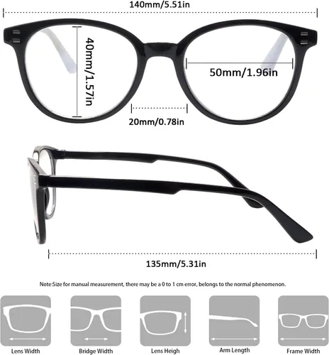 Miniatura 2 de COJWIS Gafas de lectura con bloqueo de luz azul, paquete de 5 unidades, bisagra de resorte, para hombres y mujeres, anteojos con filtro 5 negro