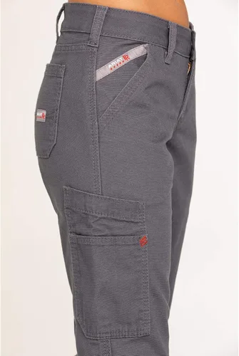 Miniatura 5 de ARIAT FR - Pantalón elástico DuraLight de lona apilable de pierna recta para mujer color gris hierro 27 Gris hierro