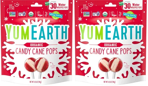 Miniatura 11 de YumEarth Bastones de caramelo orgánicos – Menta de tamaño matrimonial envueltos individualmente, aptos para alérgicos, sin OMG, sin gluten, veganos