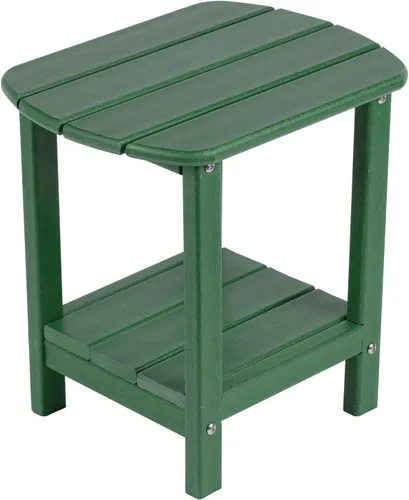 Miniatura 16 de Mesa auxiliar nalone Adirondack 16.5" Mesa lateral de exterior de plástico HDPE Doble mesa auxiliar Adirondack Mesa pequeña para patio (Aruba)