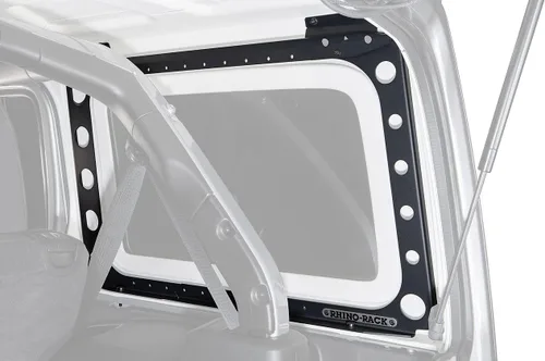 Miniatura 4 de Rhino-Rack Jeep Wrangler JL Unlimited 4 puertas duro interno estructural portaequipajes/sistema de montaje de 3 bases de columna vertebral desnuda