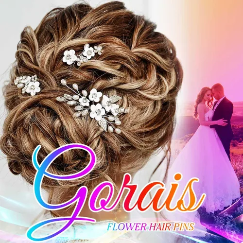 Miniatura 5 de GORAIS Accesorios para el cabello de boda, horquillas para el cabello, perlas nupciales, piezas para el cabello para novias y mujeres