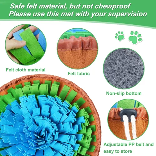 Miniatura 2 de Vivifying Tapete de olfateo para perros, tapete de alimentación de premios ajustable para comer lentamente y mantenerse ocupado, juguetes