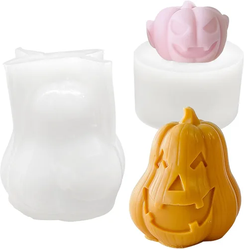 Miniatura 7 de Molde de vela de Halloween para hacer velas, molde de silicona 3D para fundición de resina, bricolaje de yeso, arcilla polimérica, decoración