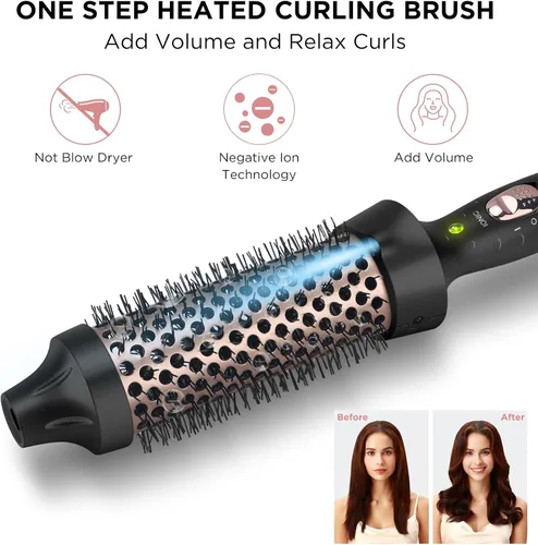 Miniatura 2 de Aima Beauty Cepillo térmico, cepillo voluminizador de 1.3 pulgadas/1.378 in que hace que el cabello sea sedoso y suave, el cepillo caliente iónico