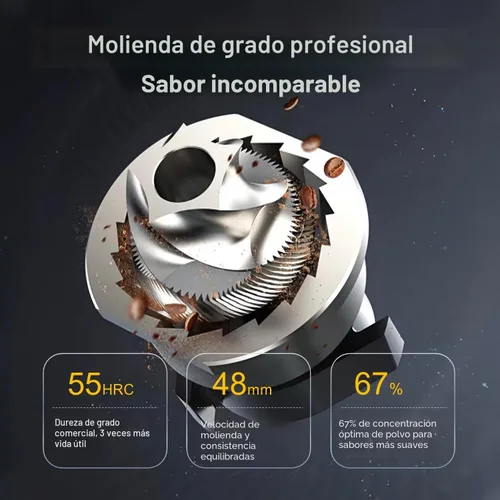 Miniatura 3 de Molinillo de café, Viesimple Gen 4, molinillo de café de rebabas de dosis única con taza dosificadora magnética, molinillo eléctrico de granos