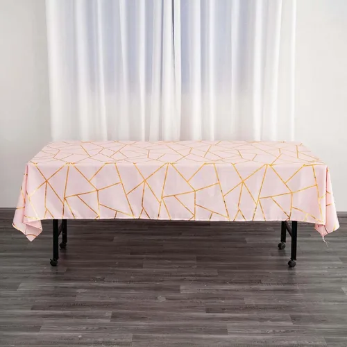 Miniatura 12 de Efavormart - Mantel redondo de poliéster de 120 pulgadas con patrón geométrico dorado Morado