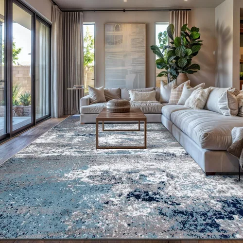 Miniatura 20 de Rugshop - Alfombra moderna envejecida gris abstracta estilo bohemio con acuarela para pasillo, entrada y cocina, 2 pies x 7 pies