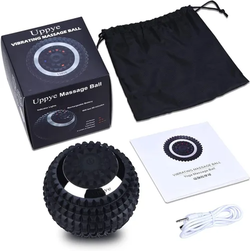 Miniatura 7 de Uppye Masajeador de bola vibratoria, bola de lacrosse de alta intensidad de 4 velocidades, pelota de movilidad para recuperación de entrenamiento