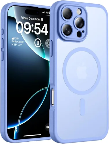 Miniatura 74 de TOCOL Funda magnética 3 en 1 para iPhone 14 Pro, mejorada [protección completa de cámara] con 2 protectores de pantalla, funda de grado militar Azul