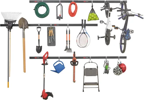 Miniatura 16 de Rubbermaid - Kit FastTrack de almacenamiento para colgar herramientas, organización de garaje, soporte de pared para herramientas de jardín y césped