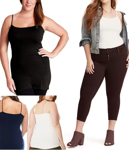 Miniatura 98 de Emmalise Camisola larga casual básica para mujer, con tirantes ajustables, top en capas