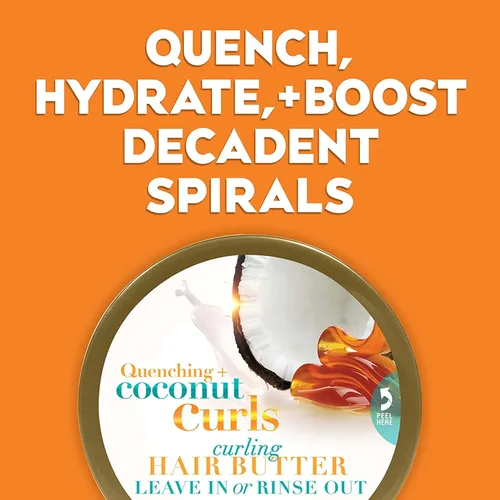 Miniatura 3 de Ogx Quenching Plus Coconut Curls Manteca para cabello dañado, 6.6 onzas fluidas