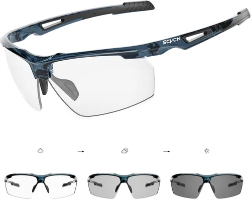 Miniatura 9 de SCVCN Gafas de sol deportivas fotocromáticas para ciclismo, gafas transparentes para hombres y mujeres, protección UV400, MTB BMX, pesca, correr, S86
