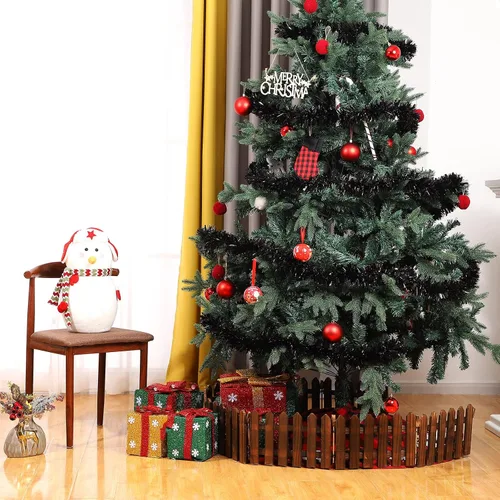 Miniatura 5 de Dingion - Guirnaldas de oropel de Navidad de 59 pies, guirnalda metálica con torsión colgante, adornos para árbol de Navidad, suministros
