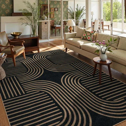 Miniatura 59 de Alfombra Moderna de Yute Fácil de Limpiar Arcoíris Lahome, 2x6 Alfombra de Pasillo Lavable para Cocina, Alfombras de Pasillo para Pasillos, Alfombra