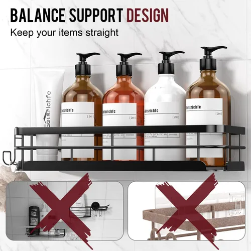 Miniatura 4 de Getsrichfc Organizador de Ducha de Gran Capacidad, Organizadores de Ducha con Adhesivo Resistente con Diseño Estético Personalizado, Estantes