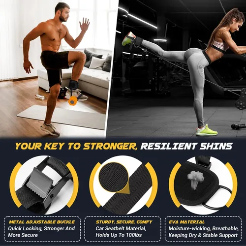 Miniatura 3 de nooncrazy Ankle Straps for Dumbbell and Cable Machine, Dumbbell Foot Attachment with Longer Stronger Nylon Strap, Tibialis Trainer, Leg Extensions