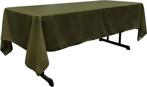 Miniatura 244 de LA Linen Mantel rectangular lavable de popelín de poliéster, resistente a las manchas y a las arrugas, cubierta de mesa 60x84, mantel de tela