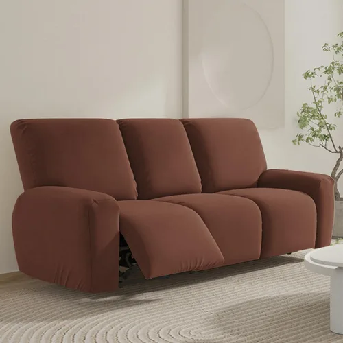 Miniatura 16 de vctops Fundas para sofá reclinable de 3 cuerpos, de punto, elásticas, suaves, lisas, antideslizantes, para sofá, protector de muebles con parte