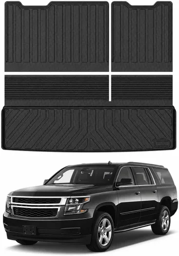 Miniatura 29 de Mixsuper Forro de carga para Rivian R1S 2022-2024 2025, alfombrilla para maletero para todo tipo de clima, para accesorios R1S, alfombrilla