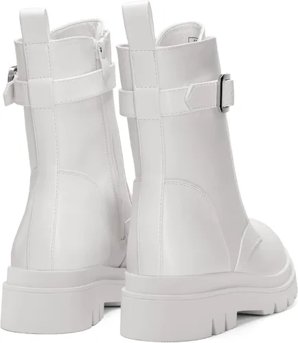 Miniatura 3 de DREAM PAIRS Botas de combate Chelsea con plataforma para mujer, con cordones y suela de hebilla
